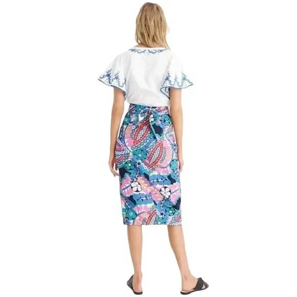 {J. Crew} Tie-back Tulip Skirt Ratti Kaleidoscope - Picture 3 of 15